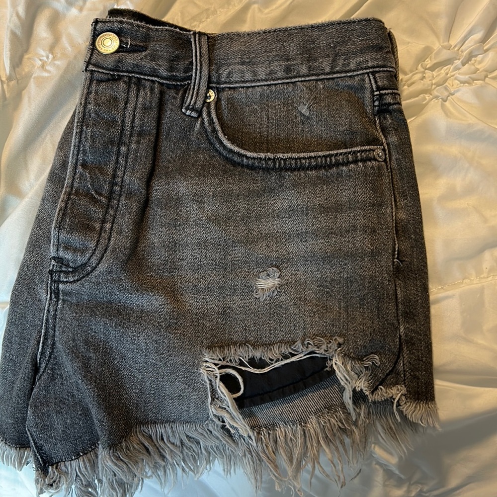 We The Free Black Denim Shorts